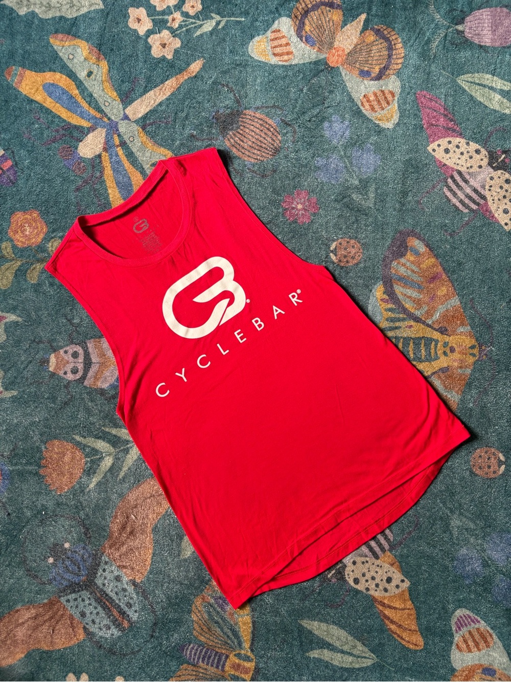 Cyclebar Red Lightweight Tank with White Logo